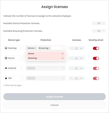 Assign licenses EN 1 Assign licenses EN 1